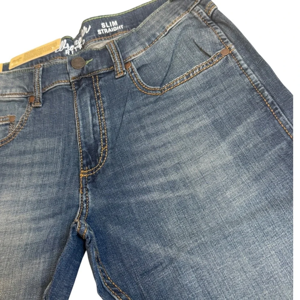 Wrangler Retro Slim Straight Mens Jeans Medium Wash Blue Denim 31x32